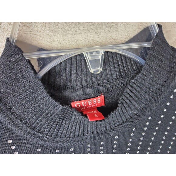 Guess Women's Long Sleeve Sequins Rhinestone Sweater Dress Size S - Picture 3 of 4
